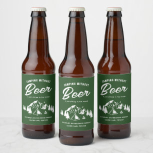 Funny Camping Bachelorette Bierflaschenetikett