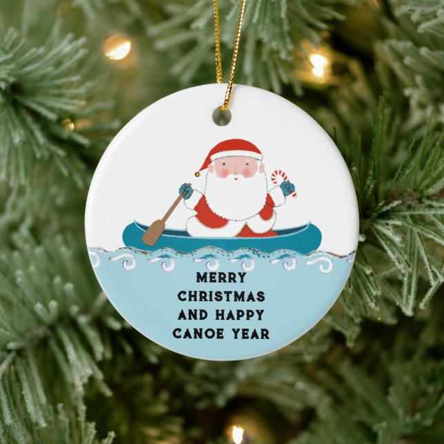 Funny Camping Canoe Keepake Keramik Ornament (Baum)