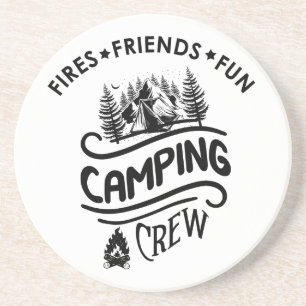 Funny Camping Crew Slogan Campingfreunde Getränkeuntersetzer