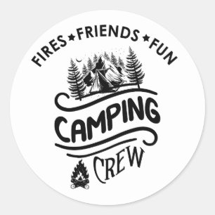 Funny Camping Crew Slogan Campingfreunde Runder Aufkleber