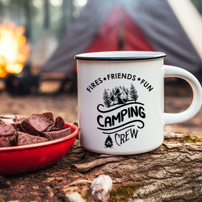 Funny Camping Crew Slogan Campingfreunde Tasse (Von Creator hochgeladen)