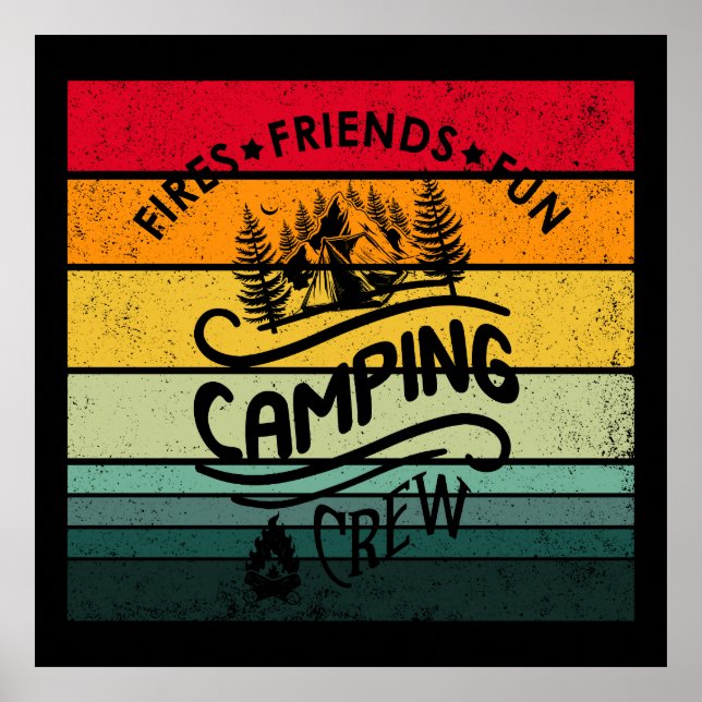 Funny Camping Crew Slogan Unterhaltung Camper Freu Poster (Vorne)