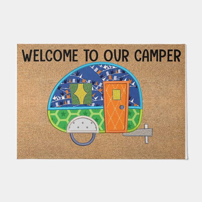Funny Camping Day Doormat, Niedlicher Camper Gesch Fußmatte (Vorderseite)