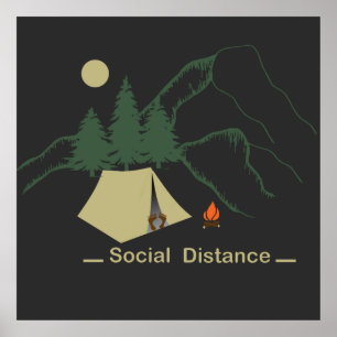 Funny Camping introvertiert Poster