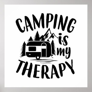 Funny Camping ist mein Therapiewort Kunst Poster