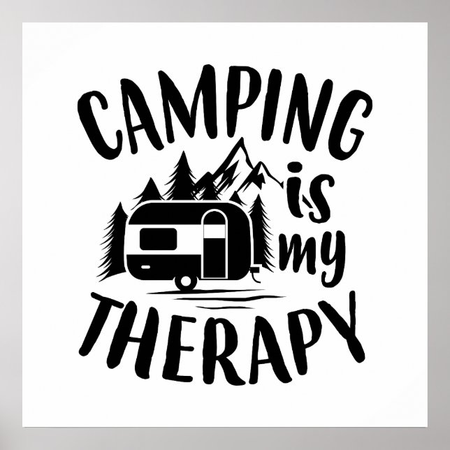 Funny Camping ist mein Therapiewort Kunst Poster (Vorne)
