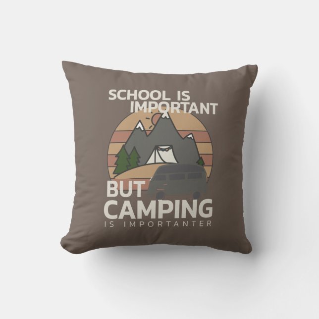 Funny Camping ist wichtig Kissen (Vorderseite)