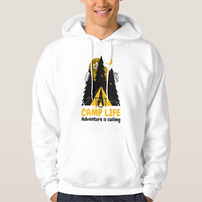 Funny Camping Monster - Camp Life Adventure Hoodie (Vorderseite)