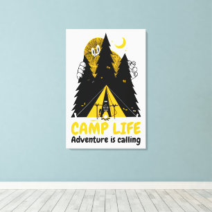 Funny Camping Monster - Camp Life Adventure Leinwanddruck