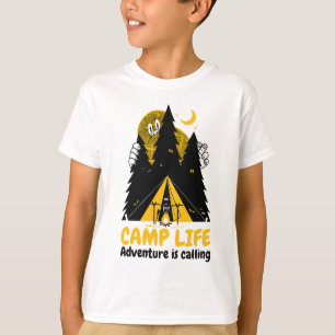 Funny Camping Monster - Camp Life Adventure T-Shirt