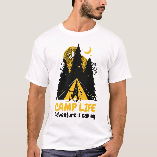 Funny Camping Monster - Camp Life Adventure T-Shirt (Vorderseite)