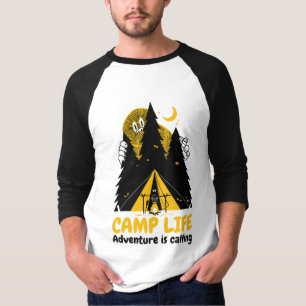 Funny Camping Monster - Camp Life Adventure T-Shirt