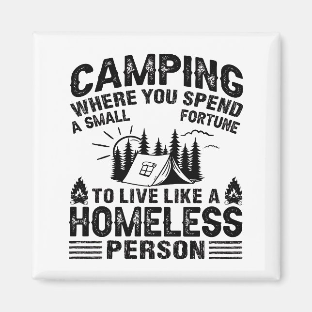 Funny Camping Redewendungen Magnet (Vorne)