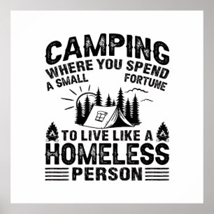Funny Camping Redewendungen Poster
