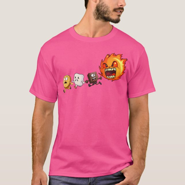 Funny Camping Smores Campfire Biscuit Schokolade M T-Shirt (Vorderseite)