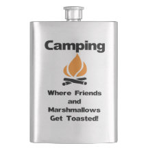 Funny Camping Sprichwort mit Marshmallows und Freu