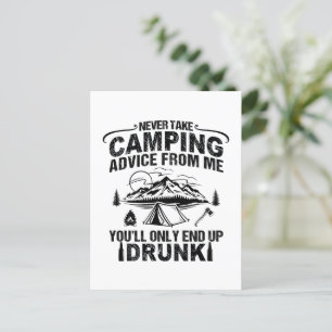 Funny Camping trinkt Redewendungen Postkarte