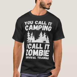 Funny Camping TShirt Zombie Survival T-Shirt Hallo