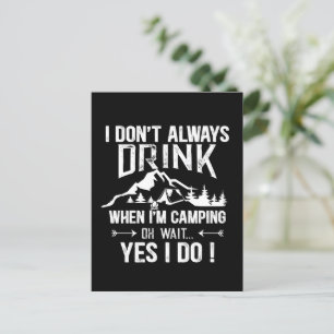Funny Camping und Trinken Redewendungen Postkarte