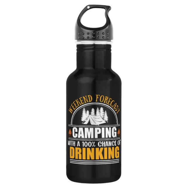 Funny Camping Zitat Edelstahlflasche (Vorderseite)