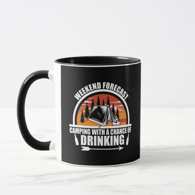 Funny Camping Zitat Tasse (Links)