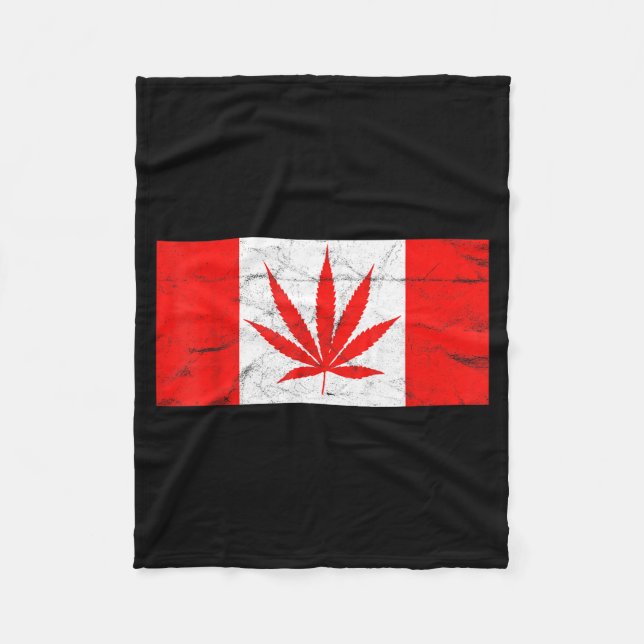 Funny Canada &amp; Weed Leaf! Canadian New Flag Jo Fleecedecke (Vorderseite)