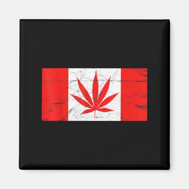 Funny Canada &amp; Weed Leaf! Canadian New Flag Jo Magnet (Vorne)