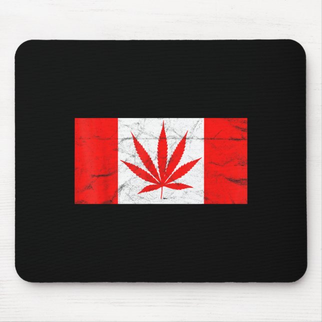 Funny Canada &amp; Weed Leaf! Canadian New Flag Jo Mousepad (Vorne)