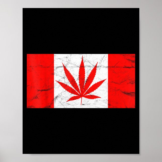 Funny Canada &amp; Weed Leaf! Canadian New Flag Jo Poster (Vorne)
