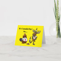 Funny Canada Day Partys Time Card
