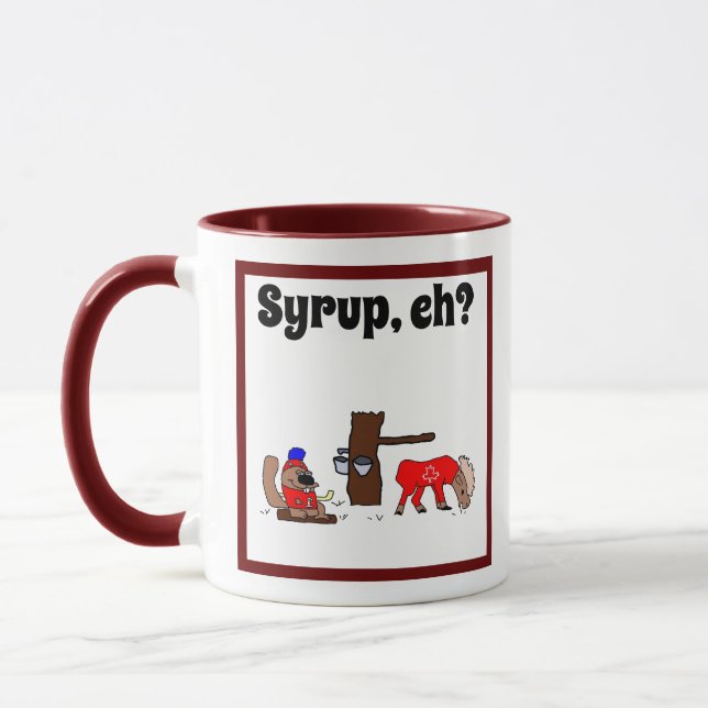Funny Canada Elch und Biber mit Ahornsirup Tasse (Links)