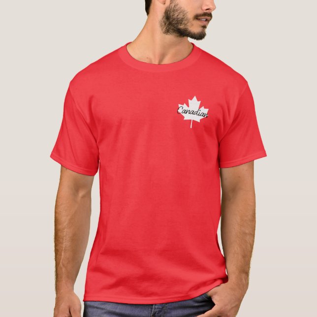 Funny Canada Maple Leaf Flag Canadian Roots Americ T-Shirt (Vorderseite)