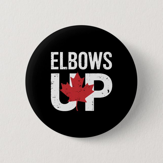Funny Canada Meme Elbows Up  Button (Vorderseite)