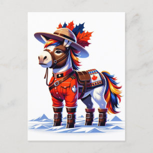 Funny Canada Themed Donkey Postkarte