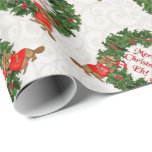 Funny Canadian Christmas Eh 2 Geschenkpapier<br><div class="desc">Feierliche Feiertage aus Kanada und Kanada. Weihnachtskranz und kanadische Biberberge mit kanadischer Flagge. Text sagt: Frohe Weihnachten Eh! Elfenbeinschwirl-Hintergrund.</div>