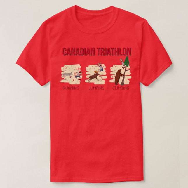 Funny Canadian Triathlon Triathlete T-Shirt (Design vorne)
