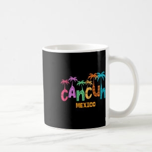 Funny Cancun Mexico Palm Tree Farbige Typografie Kaffeetasse