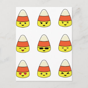 Funny Candy Corn Emoji Postkarte