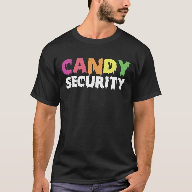 Funny Candy Security Halloween-Kostüm T-Shirt (Vorderseite)