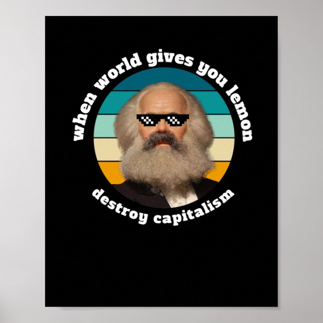 Funny Capitalism Karl Marx Sticker Poster (Vorne)
