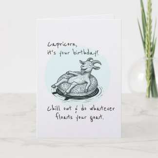 Funny Capricorn Birthday Card Zodiac Goat Karte