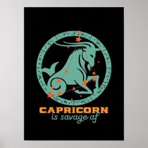 Funny Capricorn Zodiac Star Astrologie Geburtstag Poster