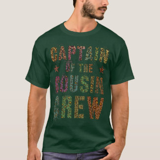 Funny CAPTAIN DER COUSIN CREW Leopard Printgra T-Shirt