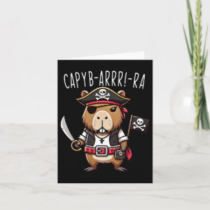 Funny Capyb-arr-ra Pirate Capybyra Halloween Boys Karte