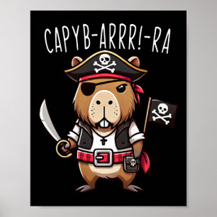 Funny Capyb-arr-ra Pirate Capybyra Halloween Boys Poster