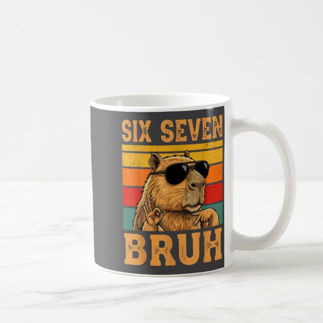 Funny Capybara 67 Meme Six Seven Bruh Boys Teens K Kaffeetasse (Rechts)