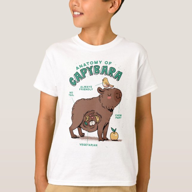 Funny Capybara Anatomie T-Shirt (Vorderseite)