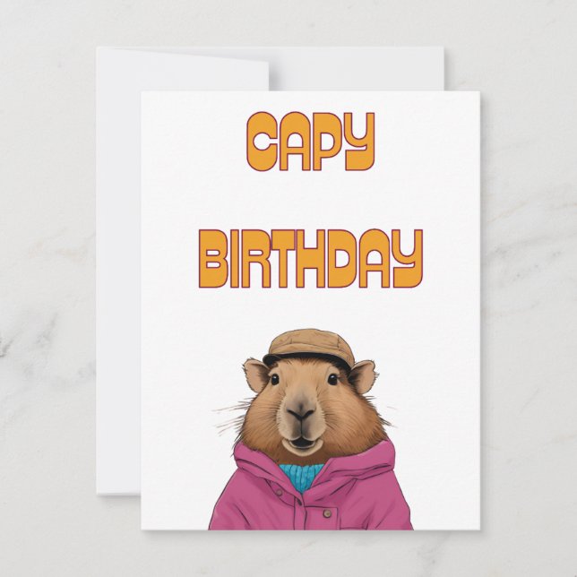 Funny Capybara Animal Capybara Geburtstagskarte (Vorderseite)