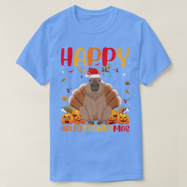 Funny Capybara Animal Lover Happy Capybara HelloTh T-Shirt (Design vorne)