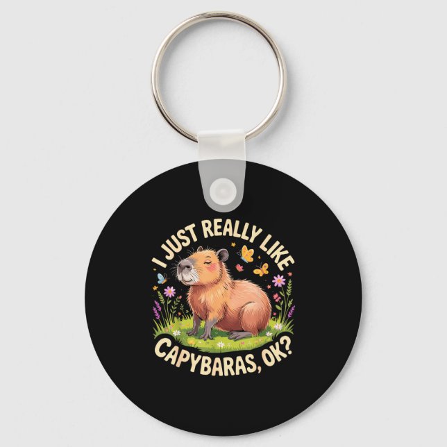 Funny Capybara Art For Men Women Kids Capy Rodent  Schlüsselanhänger (Vorderseite)